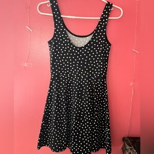 Divided Black and White Polka Dot Dress
